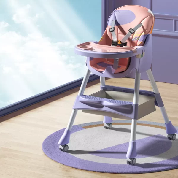 SILLA DE COMER PARA BEBÉS PORTATIL CON RUEDAS